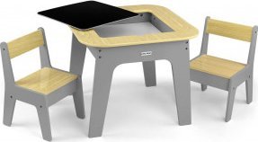 Milly Mally Milly Mally Zestaw mebli Olaf Blocks - Stolik i dwa krzesełka Dark Grey 3