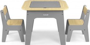 Milly Mally Milly Mally Zestaw mebli Olaf Blocks - Stolik i dwa krzesełka Dark Grey 4