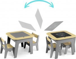 Milly Mally Milly Mally Zestaw mebli Olaf Blocks - Stolik i dwa krzesełka Dark Grey 5