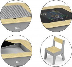 Milly Mally Milly Mally Zestaw mebli Olaf Blocks - Stolik i dwa krzesełka Dark Grey 9