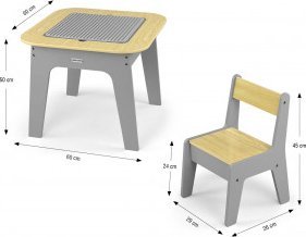 Milly Mally Milly Mally Zestaw mebli Olaf Blocks - Stolik i dwa krzesełka Dark Grey 10