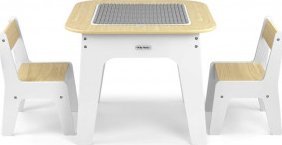 Milly Mally Zestaw mebli Olaf Blocks - Stolik i dwa krzesełka White 4