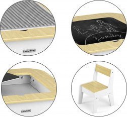 Milly Mally Zestaw mebli Olaf Blocks - Stolik i dwa krzesełka White 9