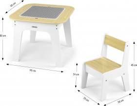 Milly Mally Zestaw mebli Olaf Blocks - Stolik i dwa krzesełka White 10