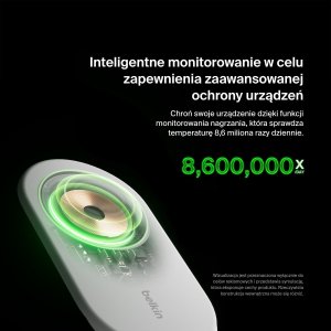 Ładowarka Belkin Ładowarka indukcyjna składana MagsSafe Qi2 15W biała z zasilaczem 20W 23