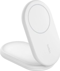 Ładowarka Belkin Ładowarka indukcyjna składana MagsSafe Qi2 15W biała z zasilaczem 20W 5