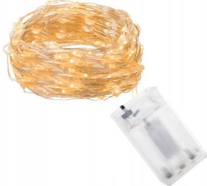 Dekoracja świąteczna Bulinex Lampki druciki 100 led na baterie biały ciepły 3x aa 10m 4