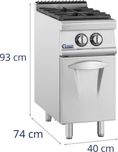 Royal Catering Kuchenka gazowa 2 palnikowa z szafką propan / LPG / gaz ziemny 7.2 kW Kuchenka gazowa 2 palnikowa z szafką propan / LPG / gaz ziemny 7.2 kW 7