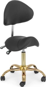 Physa Krzesło kosmetyczne siodłowe z oparciem regulowane MANNHEIM czarno-złote Krzesło kosmetyczne siodłowe z oparciem regulowane MANNHEIM czarno-złote 2