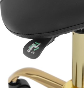 Physa Krzesło kosmetyczne siodłowe z oparciem regulowane MANNHEIM czarno-złote Krzesło kosmetyczne siodłowe z oparciem regulowane MANNHEIM czarno-złote 4