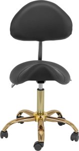 Physa Krzesło kosmetyczne siodłowe z oparciem regulowane MANNHEIM czarno-złote Krzesło kosmetyczne siodłowe z oparciem regulowane MANNHEIM czarno-złote 7