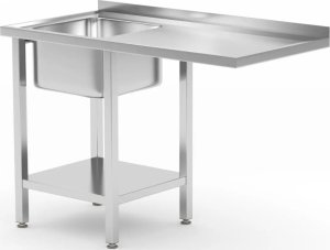 Hendi Zlew gastronomiczny z półką blatem na zmywarkę lodówkę 120 x 70 x 85 cm - LEWY Zlew gastronomiczny z półką blatem na zmywarkę lodówkę 120 x 70 x 85 cm - lewy 1