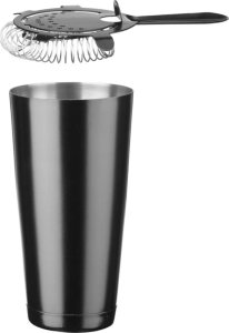 Bar Up Zestaw barmański w tubie shaker jigger sitko muddler łyżka - czarny Zestaw barmański w tubie shaker jigger sitko muddler łyżka - czarny 11