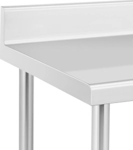 Royal Catering Stół blat roboczy na kółkach z rantem 2 poziomy 60 x 60 cm STAL do 120 kg Stół blat roboczy na kółkach z rantem 2 poziomy 60 x 60 cm STAL do 120 kg 3