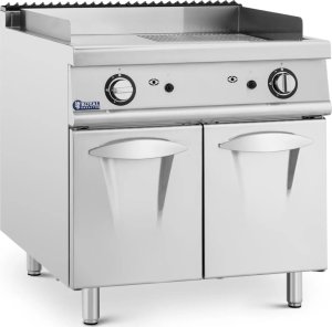 Royal Catering Grill gazowy podwójny gładki ryflowany z szafką wolnostojący 12 kW Grill gazowy podwójny gładki ryflowany z szafką wolnostojący 12 kW 1