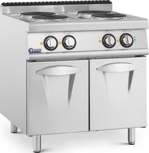 Royal Catering Kuchnia elektryczna wolnostojąca z szafką 4 pola grzewcze 10.4 kW 400 V Kuchnia elektryczna wolnostojąca z szafką 4 pola grzewcze 10.4 kW 400 V 1