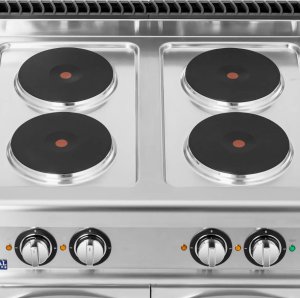Royal Catering Kuchnia elektryczna wolnostojąca z szafką 4 pola grzewcze 10.4 kW 400 V Kuchnia elektryczna wolnostojąca z szafką 4 pola grzewcze 10.4 kW 400 V 4