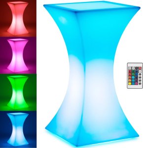 Royal Catering Stolik barowy klubowy kwadratowy podświetlany RGBW LED 60 x 60 x 110 cm Stolik barowy klubowy kwadratowy podświetlany RGBW LED 60 x 60 x 110 cm 1
