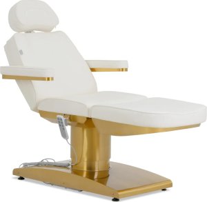 Physa Fotel kosmetyczny SPA podgrzewany 3 silniki 200 kg VARESE - biało złoty Fotel kosmetyczny SPA podgrzewany 3 silniki 200 kg VARESE - biało złoty 2