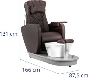 Physa Fotel podologiczny kosmetyczny do pedicure z brodzikiem elektryczny BOGOTA - brązowy Fotel podologiczny kosmetyczny do pedicure z brodzikiem elektryczny BOGOTA - brązowy (10040858) 8