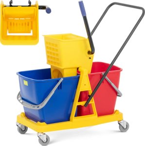 Mop Ulsonix Wózek do sprzątania mycia podłóg 2 wiadra wyżymaczka 60 l Wózek do sprzątania mycia podłóg 2 wiadra wyżymaczka 60 l 1