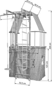 Indigo Drabinka gimnastyczna z domkiem Indigo Pastel turkusowa 2