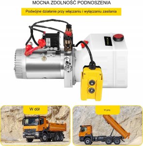 Vevor Dwustronna Pompa Hydrauliczna Agregat do Przyczepy Wywrotki 4