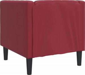 vidaXL vidaXL Fotel Chesterfield, winna czerwień, tapicerowany sztuczną skórą 6