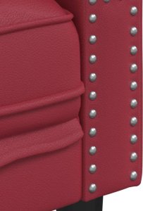 vidaXL vidaXL Fotel Chesterfield, winna czerwień, tapicerowany sztuczną skórą 7