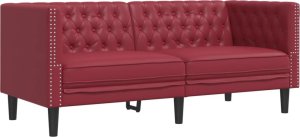 vidaXL vidaXL Sofa Chesterfield, 2-os., bordowa, tapicerowana sztuczną skórą 2