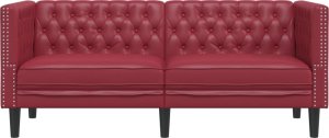 vidaXL vidaXL Sofa Chesterfield, 2-os., bordowa, tapicerowana sztuczną skórą 4