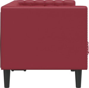 vidaXL vidaXL Sofa Chesterfield, 2-os., bordowa, tapicerowana sztuczną skórą 5