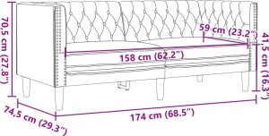 vidaXL vidaXL Sofa Chesterfield, 2-os., bordowa, tapicerowana sztuczną skórą 9