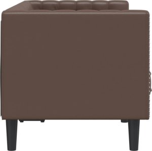 vidaXL Sofa Chesterfield, 2-os., brązowa, tapicerowana sztuczną skórą 5