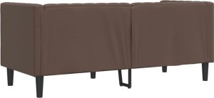 vidaXL Sofa Chesterfield, 2-os., brązowa, tapicerowana sztuczną skórą 6