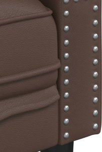 vidaXL Sofa Chesterfield, 2-os., brązowa, tapicerowana sztuczną skórą 7