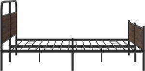 vidaXL vidaXL Metalowa rama łóżka, bez materaca, brązowy dąb, 180x200 cm 6
