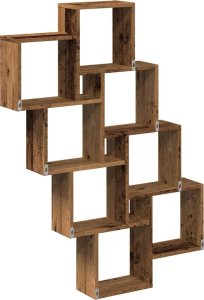 vidaXL vidaXL Półka ścienna w formie kostek, stare drewno, 90x15x119,5 cm 6