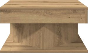 vidaXL vidaXL Stolik kawowy, dąb artisan 55x55x30 cm, materiał drewnopochodny 4