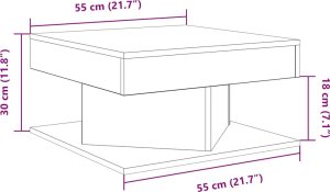 vidaXL vidaXL Stolik kawowy, dąb artisan 55x55x30 cm, materiał drewnopochodny 9