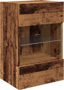 vidaXL vidaXL Ścienne szafki TV z LED, 2 szt., stare drewno, 40x30x60,5 cm 6