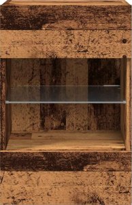 vidaXL vidaXL Ścienne szafki TV z LED, 2 szt., stare drewno, 40x30x60,5 cm 7