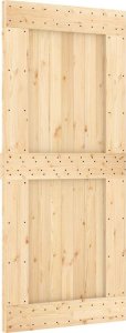 vidaXL vidaXL Drzwi przesuwne z osprzętem, 90x210 cm, lite drewno sosnowe 3