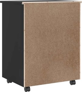 vidaXL vidaXL Szafka na kółkach MOSS, z szufladami, czarna, sosna 5