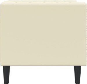 vidaXL vidaXL Fotel Chesterfield, kremowy, tapicerowany sztuczną skórą 5