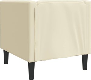 vidaXL vidaXL Fotel Chesterfield, kremowy, tapicerowany sztuczną skórą 6