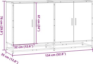 vidaXL Szafka, dąb sonoma, 134x35x76 cm 10
