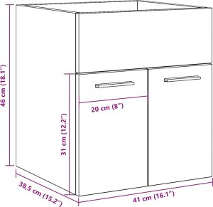 vidaXL vidaXL Szafka pod umywalkę, stare drewno, 41x38,5x46 cm 10