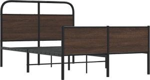 vidaXL vidaXL Łóżko bez materaca, 135x190 cm, brązowy dąb 3
