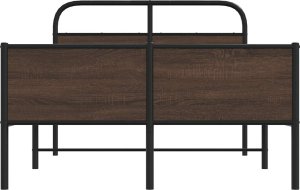 vidaXL vidaXL Łóżko bez materaca, 135x190 cm, brązowy dąb 5